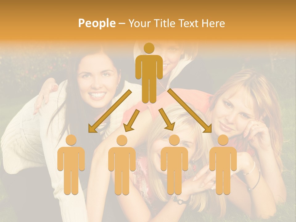Group Of Happy Friends Having Fun Outdoors PowerPoint Template