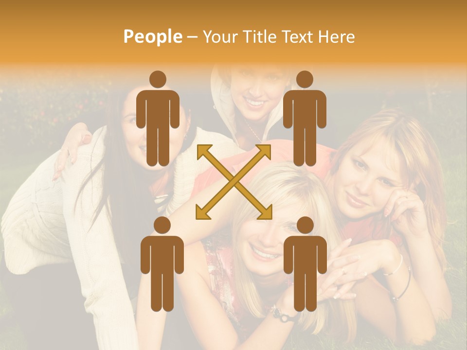 Group Of Happy Friends Having Fun Outdoors PowerPoint Template
