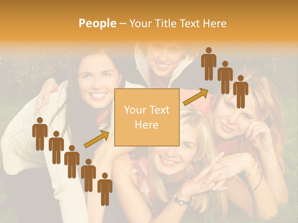Group Of Happy Friends Having Fun Outdoors PowerPoint Template