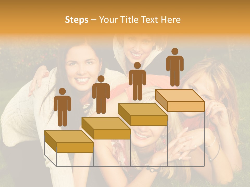Group Of Happy Friends Having Fun Outdoors PowerPoint Template