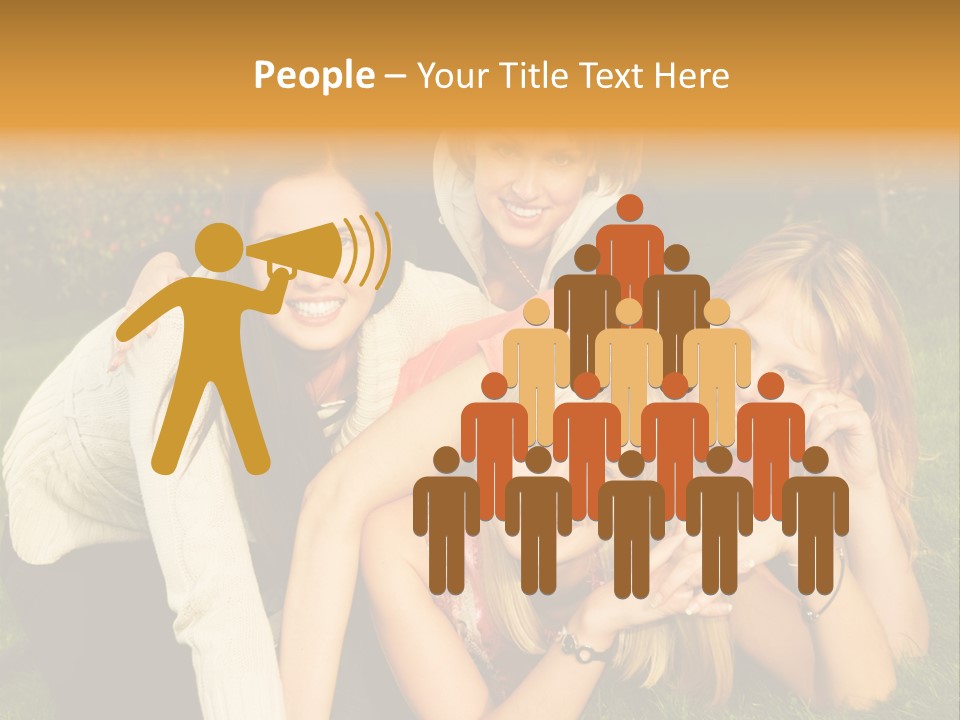Group Of Happy Friends Having Fun Outdoors PowerPoint Template