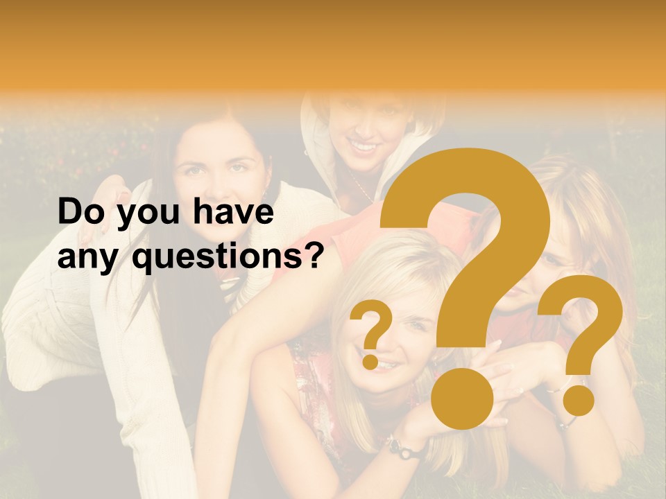 Group Of Happy Friends Having Fun Outdoors PowerPoint Template