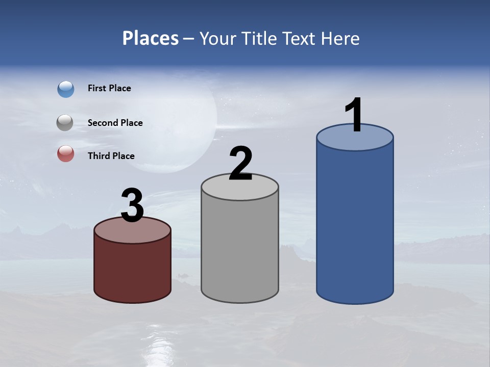 3D Rendering Of 5 Diamond Rings PowerPoint Template