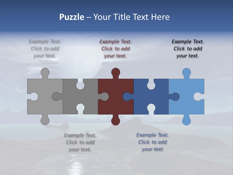 3D Rendering Of 5 Diamond Rings PowerPoint Template