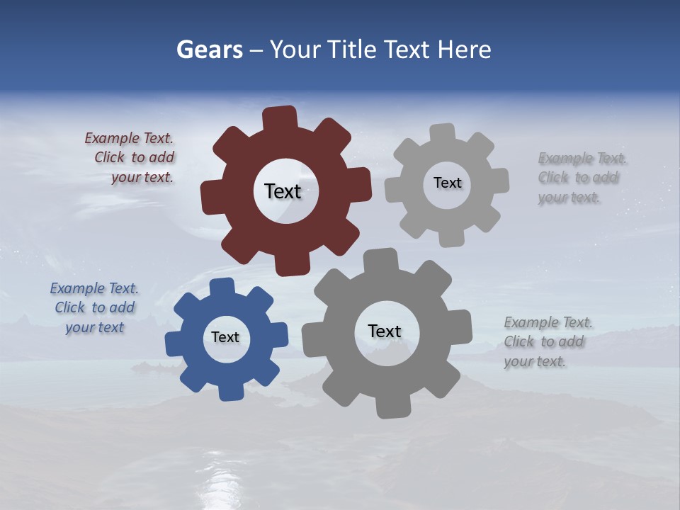 3D Rendering Of 5 Diamond Rings PowerPoint Template