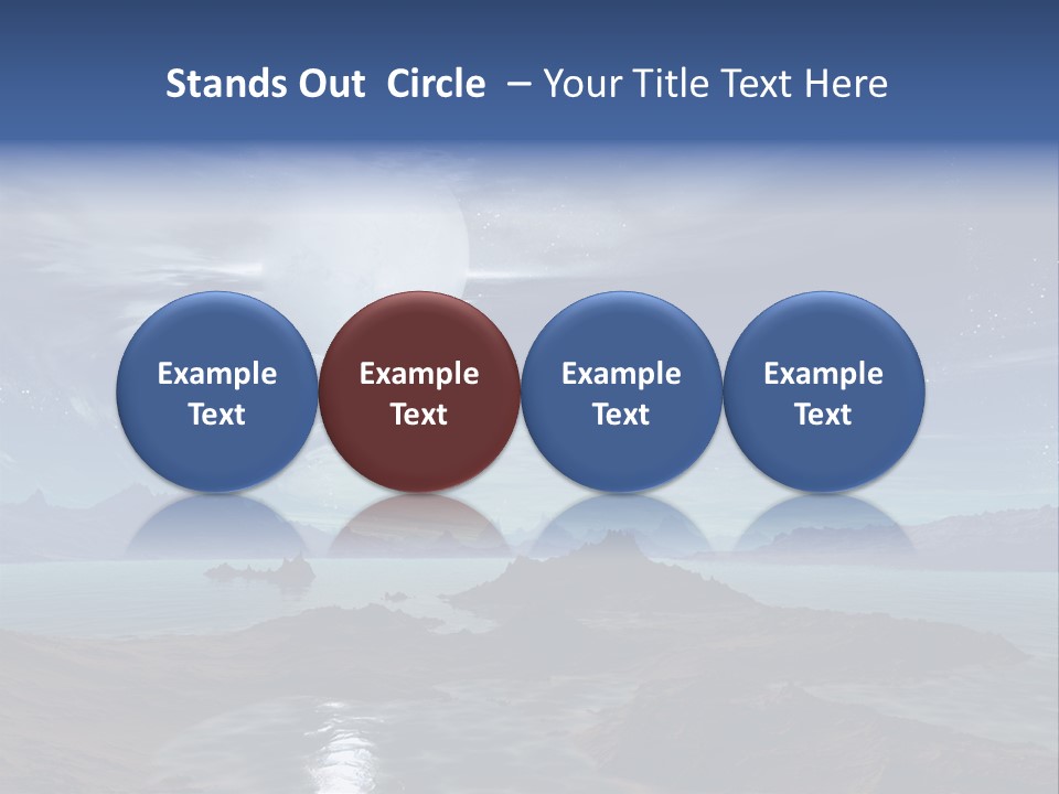 3D Rendering Of 5 Diamond Rings PowerPoint Template