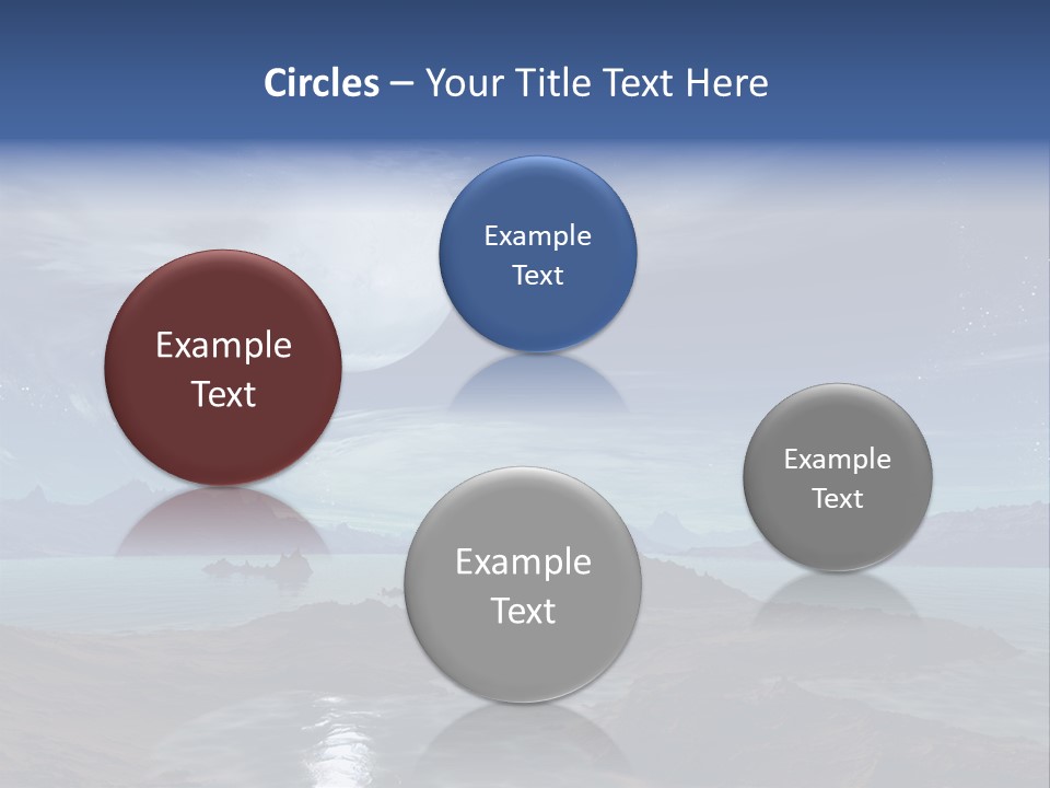 3D Rendering Of 5 Diamond Rings PowerPoint Template