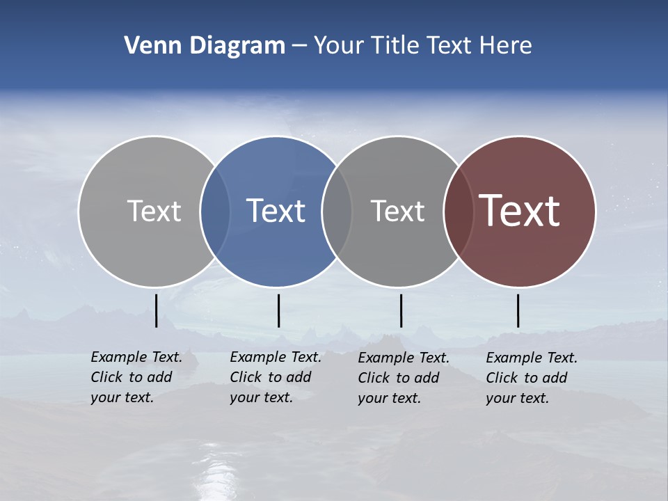 3D Rendering Of 5 Diamond Rings PowerPoint Template