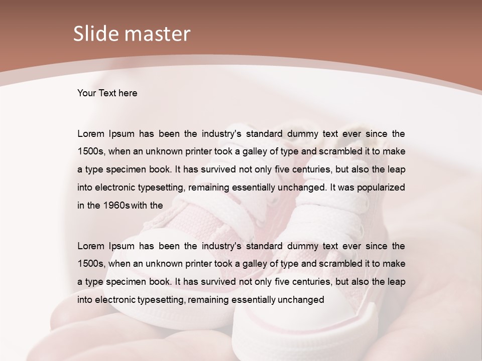 Pregnant Woman Holding Pair Of Pink Shoes For Baby Girl PowerPoint Template