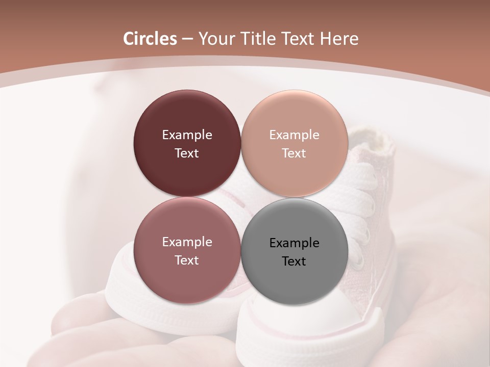 Pregnant Woman Holding Pair Of Pink Shoes For Baby Girl PowerPoint Template