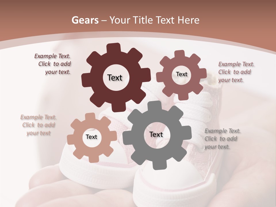 Pregnant Woman Holding Pair Of Pink Shoes For Baby Girl PowerPoint Template