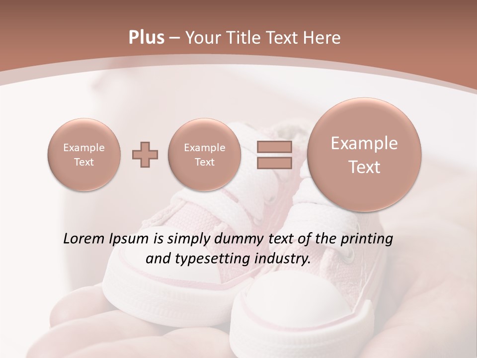 Pregnant Woman Holding Pair Of Pink Shoes For Baby Girl PowerPoint Template