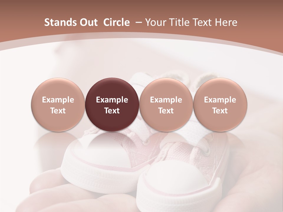 Pregnant Woman Holding Pair Of Pink Shoes For Baby Girl PowerPoint Template