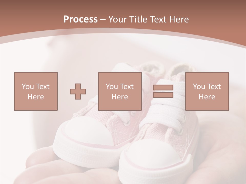 Pregnant Woman Holding Pair Of Pink Shoes For Baby Girl PowerPoint Template