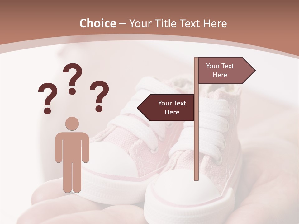 Pregnant Woman Holding Pair Of Pink Shoes For Baby Girl PowerPoint Template