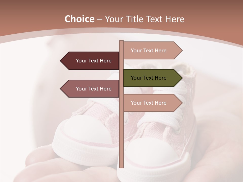 Pregnant Woman Holding Pair Of Pink Shoes For Baby Girl PowerPoint Template