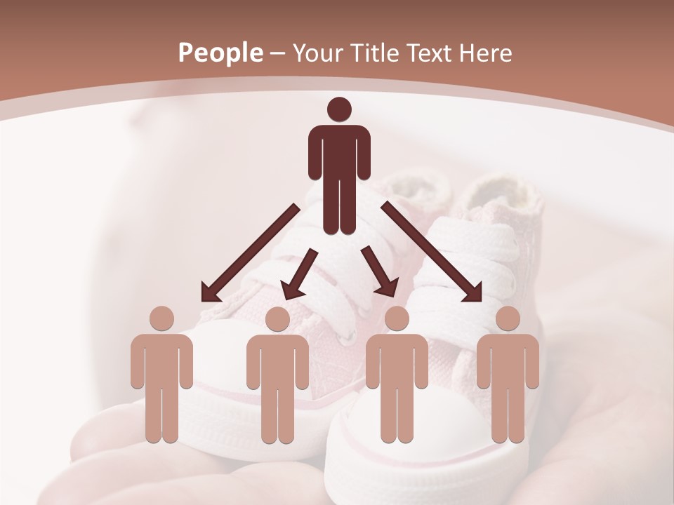 Pregnant Woman Holding Pair Of Pink Shoes For Baby Girl PowerPoint Template