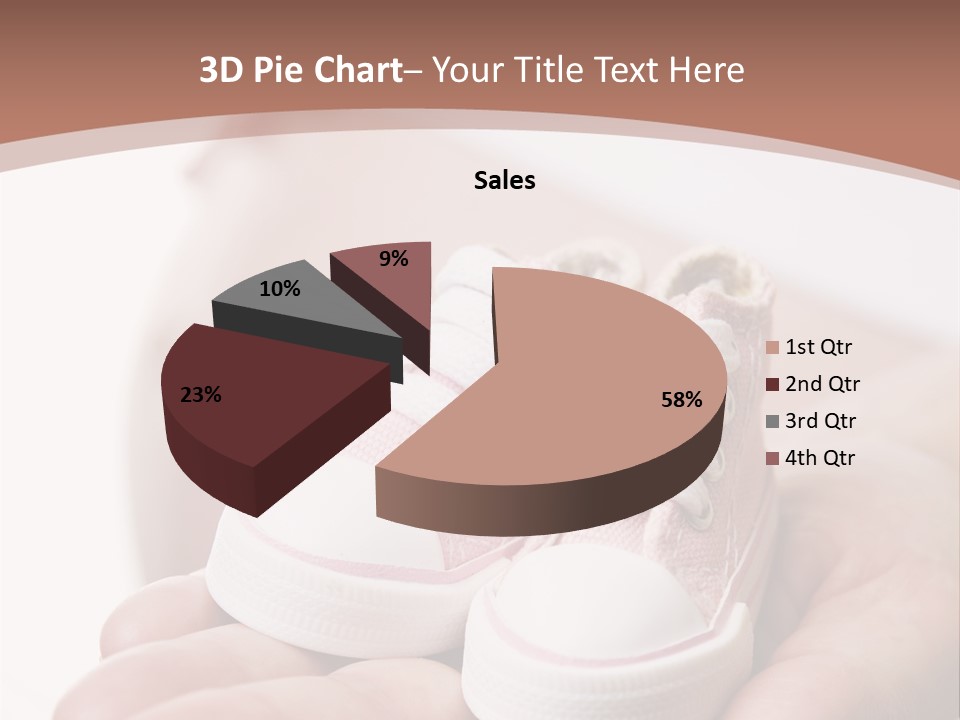 Pregnant Woman Holding Pair Of Pink Shoes For Baby Girl PowerPoint Template