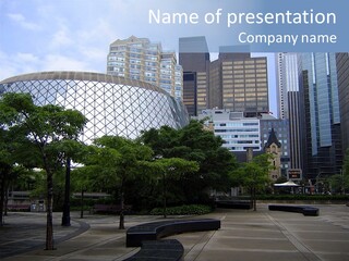 Downtown Toronto Theater District - Roy Thomson Hall Of Toronto Symphony Orchestra PowerPoint Template