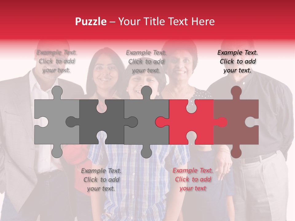 An Extended Indian Family All Pose Together In A Fun Setting PowerPoint Template