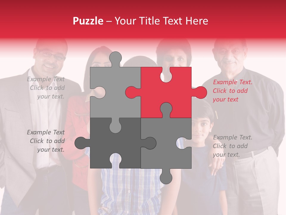 An Extended Indian Family All Pose Together In A Fun Setting PowerPoint Template