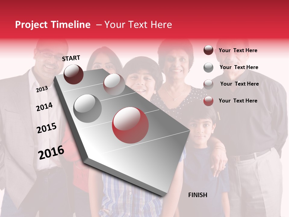 An Extended Indian Family All Pose Together In A Fun Setting PowerPoint Template