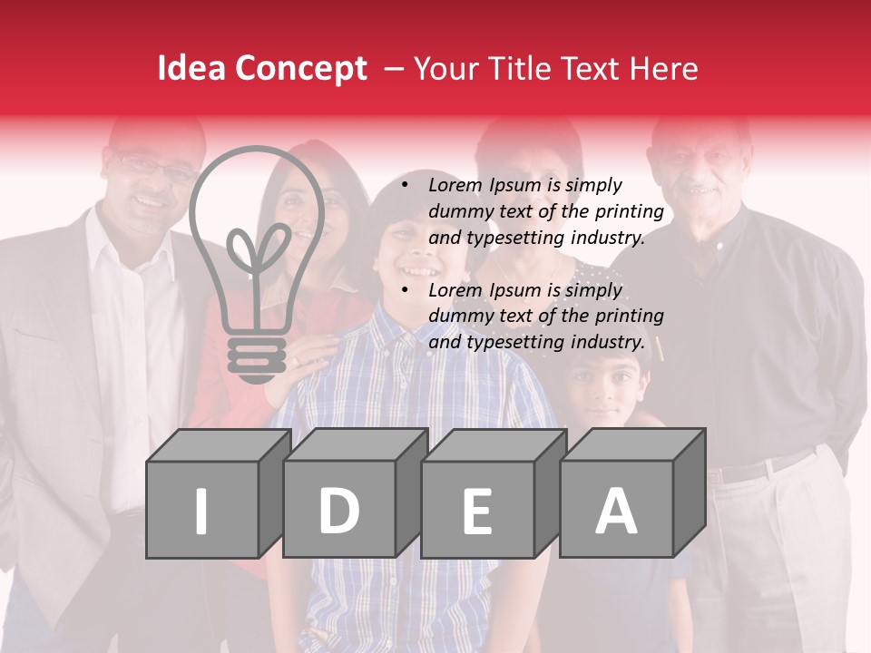 An Extended Indian Family All Pose Together In A Fun Setting PowerPoint Template