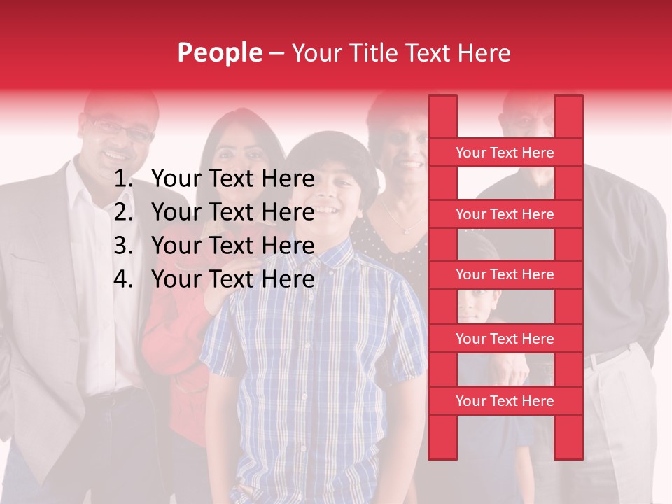 An Extended Indian Family All Pose Together In A Fun Setting PowerPoint Template