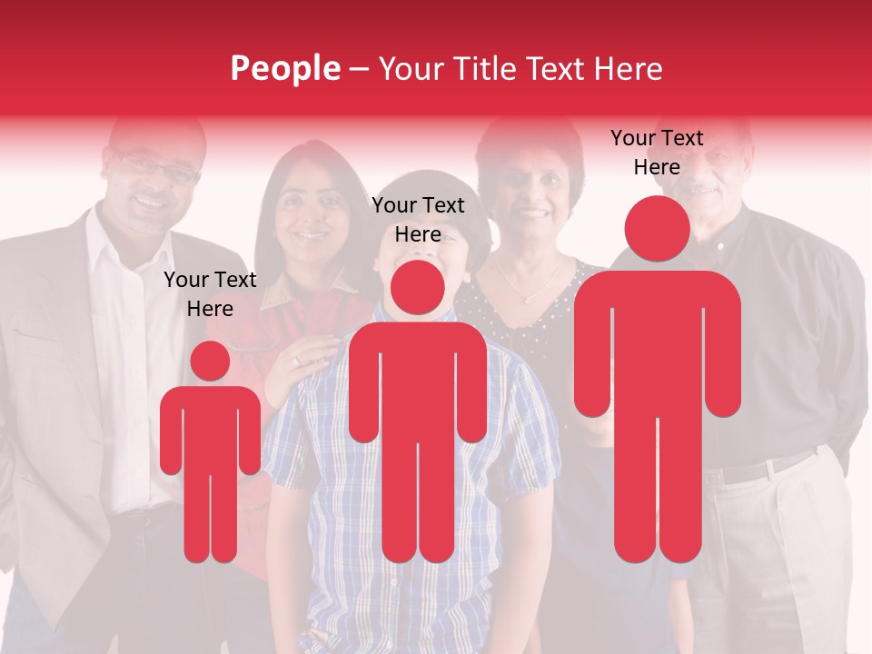 An Extended Indian Family All Pose Together In A Fun Setting PowerPoint Template