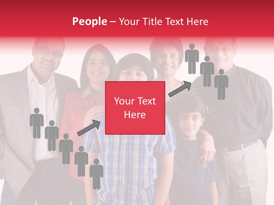 An Extended Indian Family All Pose Together In A Fun Setting PowerPoint Template