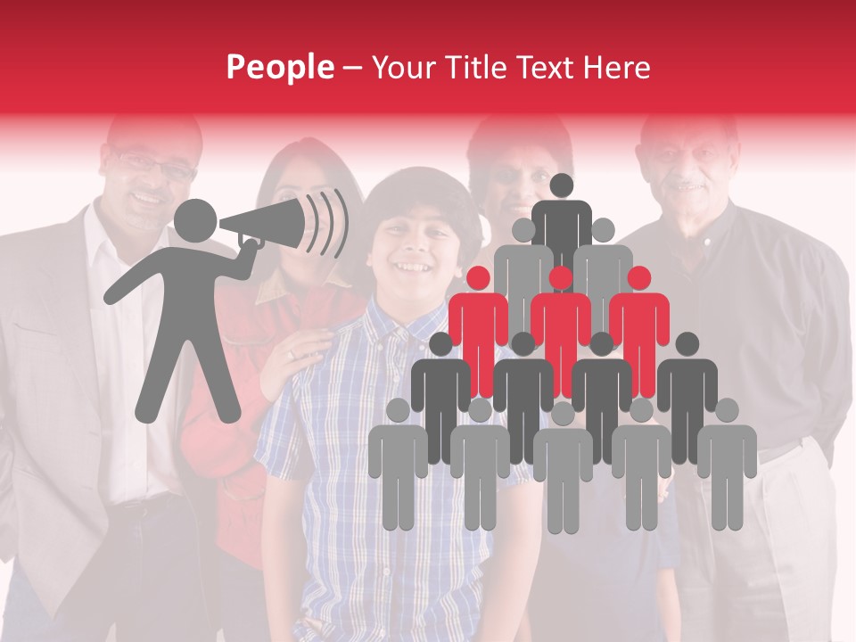 An Extended Indian Family All Pose Together In A Fun Setting PowerPoint Template