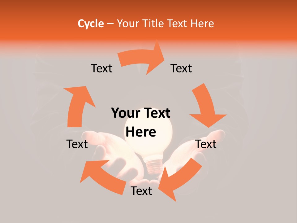 A Man Pointing To The Illuminated Bulb PowerPoint Template