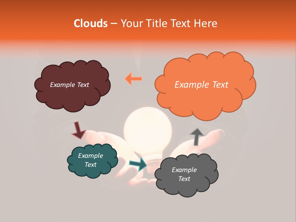 A Man Pointing To The Illuminated Bulb PowerPoint Template