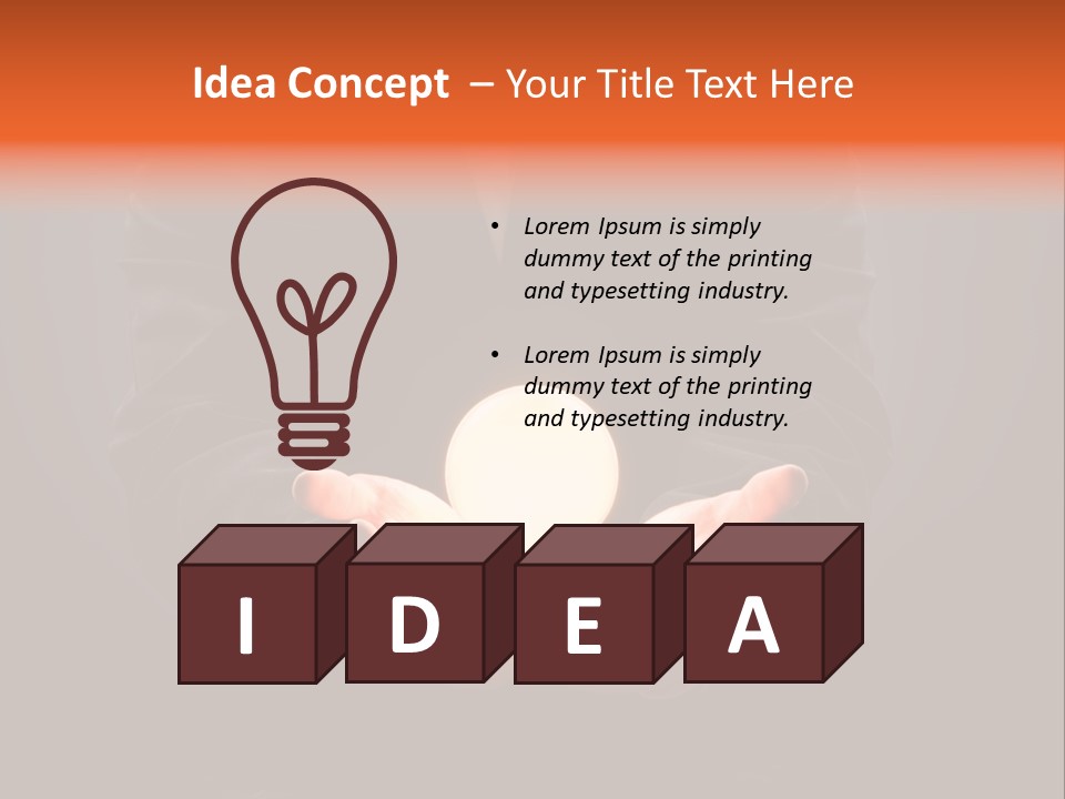 A Man Pointing To The Illuminated Bulb PowerPoint Template