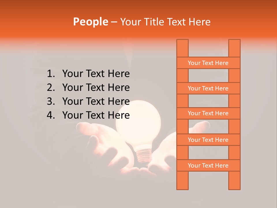 A Man Pointing To The Illuminated Bulb PowerPoint Template