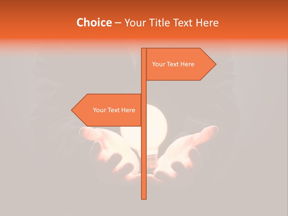 A Man Pointing To The Illuminated Bulb PowerPoint Template