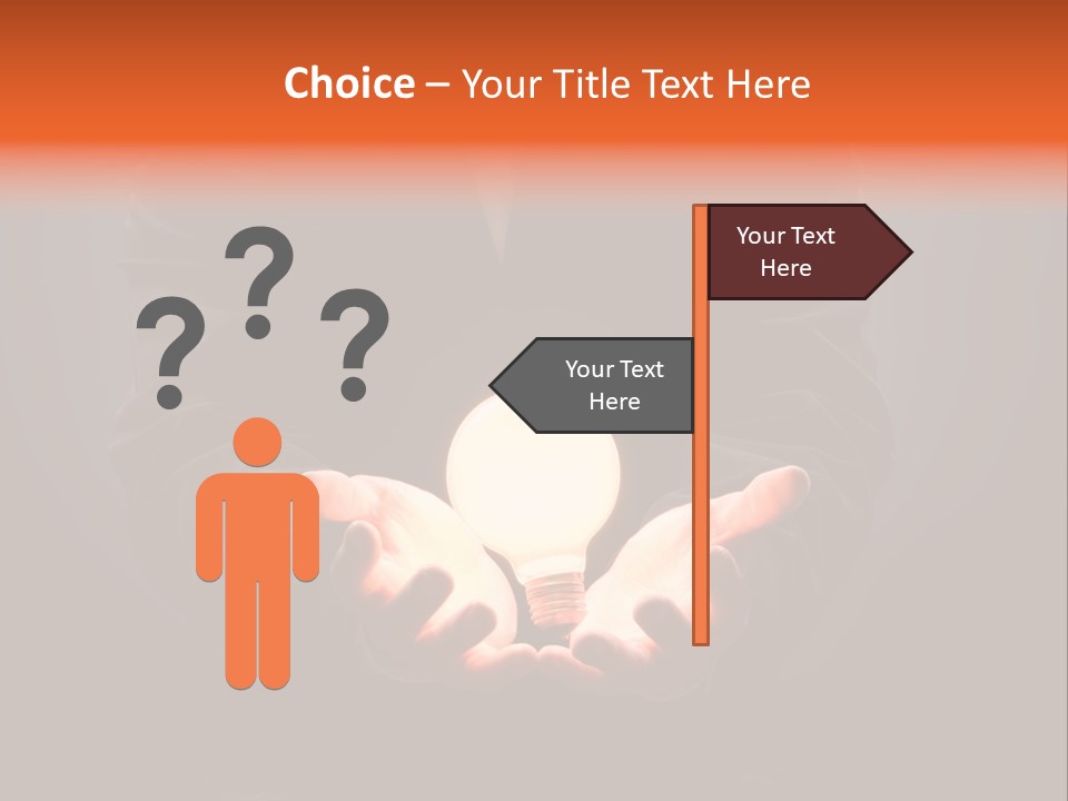 A Man Pointing To The Illuminated Bulb PowerPoint Template