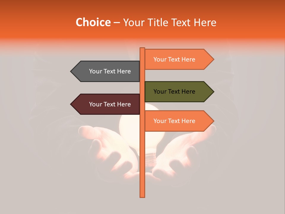 A Man Pointing To The Illuminated Bulb PowerPoint Template