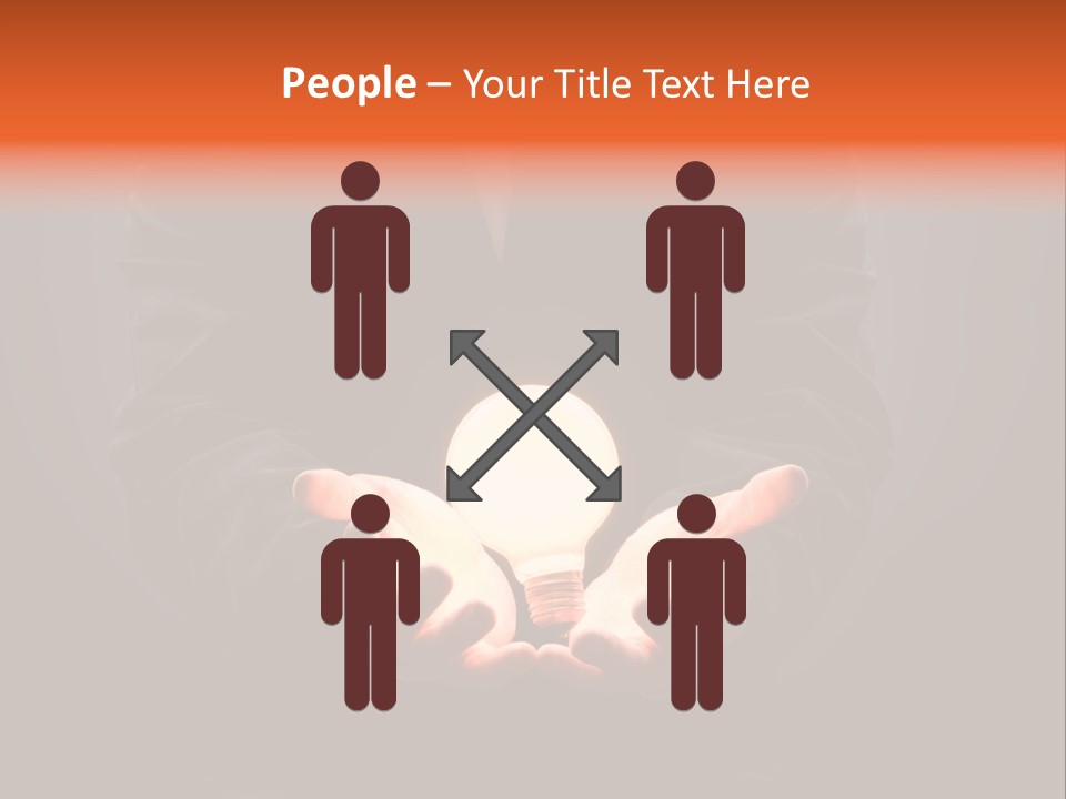 A Man Pointing To The Illuminated Bulb PowerPoint Template