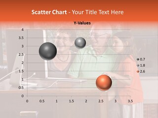 Grandparents And Granddaughter With Computer At Home PowerPoint Template