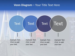 Blue-Red Truck Driving On Cable-Braced Bridge PowerPoint Template