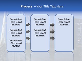 Blue-Red Truck Driving On Cable-Braced Bridge PowerPoint Template