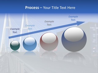 Blue-Red Truck Driving On Cable-Braced Bridge PowerPoint Template