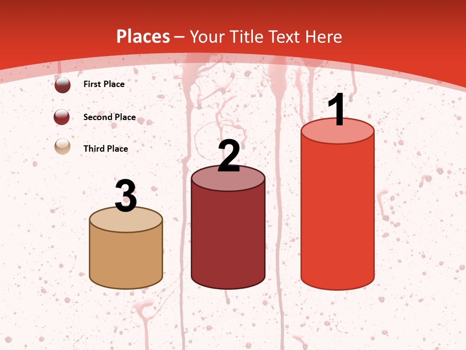 Splattered Blood Pattern With Drips Isolated On A White Background PowerPoint Template