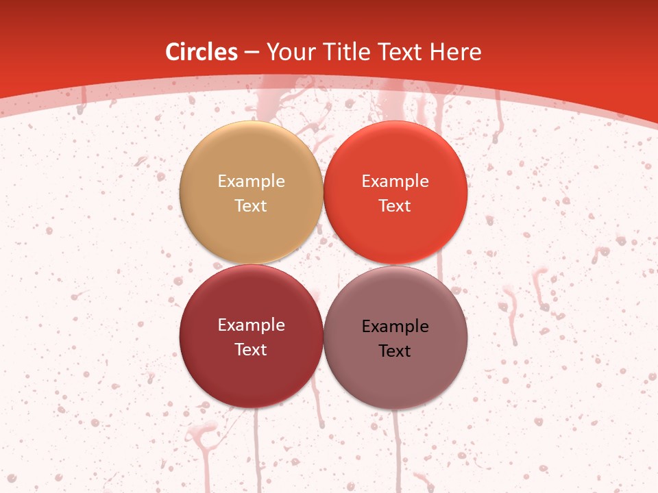 Splattered Blood Pattern With Drips Isolated On A White Background PowerPoint Template