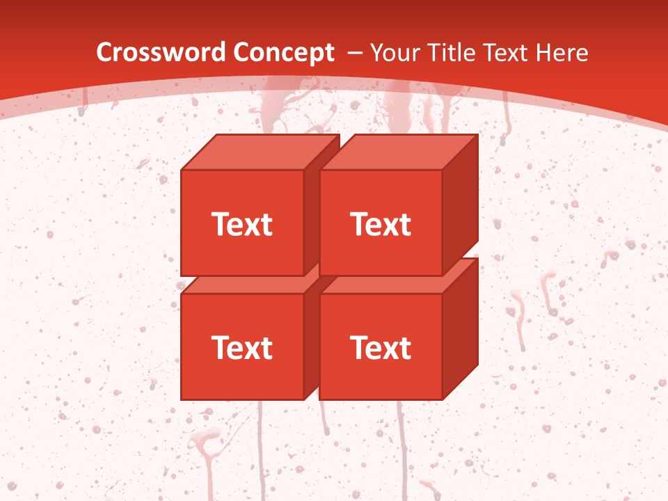 Splattered Blood Pattern With Drips Isolated On A White Background PowerPoint Template