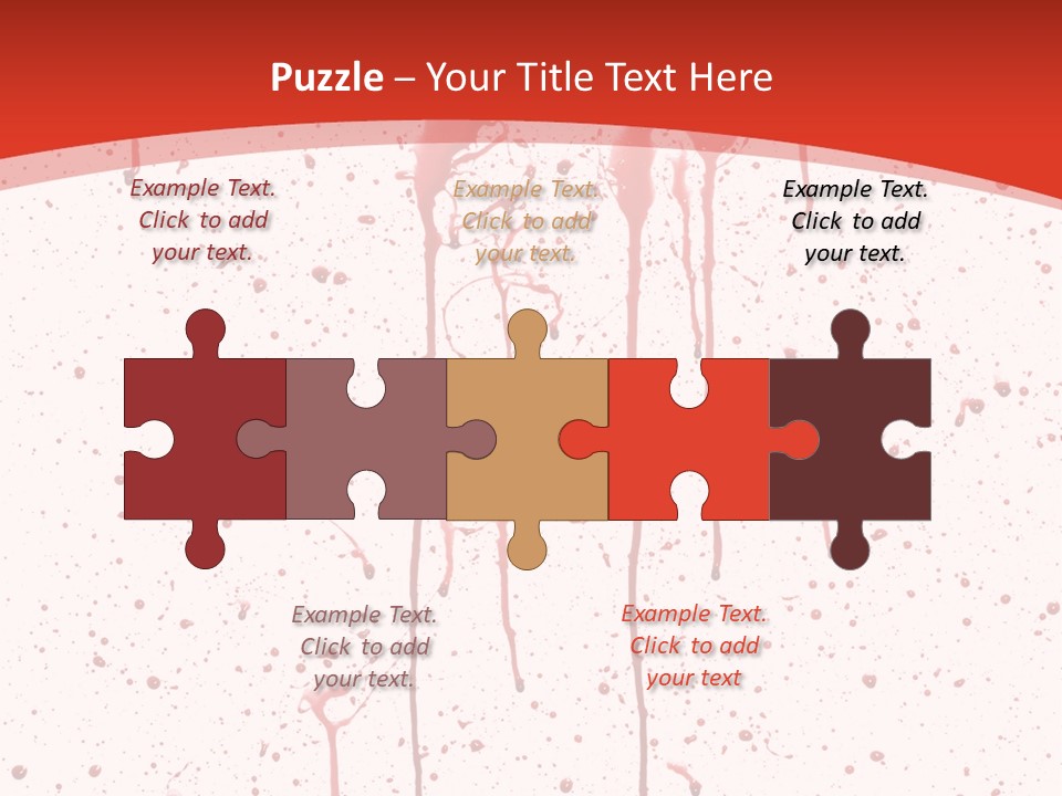 Splattered Blood Pattern With Drips Isolated On A White Background PowerPoint Template