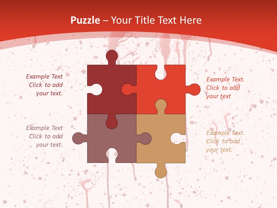 Splattered Blood Pattern With Drips Isolated On A White Background PowerPoint Template