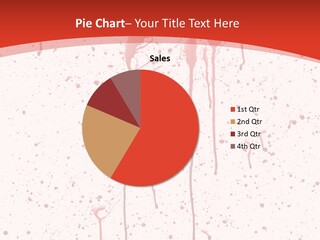 Splattered Blood Pattern With Drips Isolated On A White Background PowerPoint Template