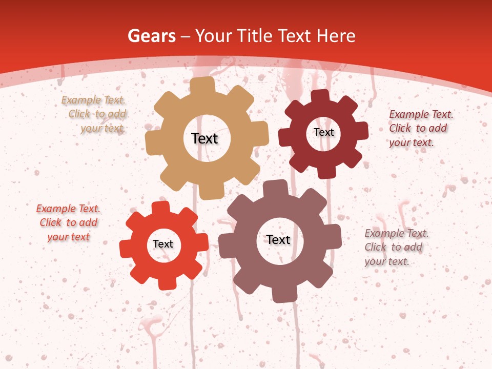 Splattered Blood Pattern With Drips Isolated On A White Background PowerPoint Template